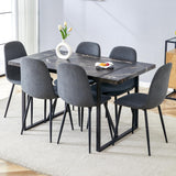 MUUOKY Dining Table Set for 4, Modern 55'' Wood Dinette Table Set for 4 with Fabric Dining Chairs,Table and Chairs Set of 4,Ideal for Kitchen Dining Room