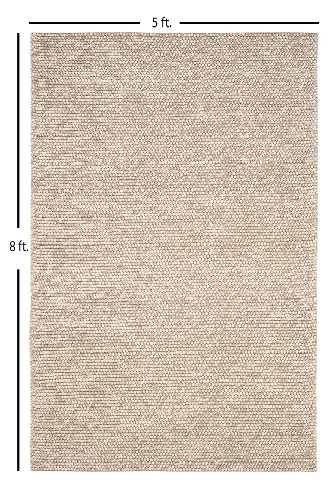 S & L Homes Wool Cotton Hand Woven Chunky Knit Popcorn Rug - Ivory Contemporary Area Rug for Living Room Bedroom (8' x 10' - Ivory)