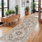 TOPRUUG Washable Oriental Area Rug - 12x15 Rugs for Living Room Soft Carpet for Bedroom Waterproof Floral Distressed Indoor Stain Resistant Non-Shedding Floor Carpets (Green, 12x15)