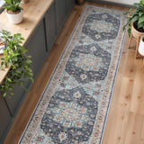 TOPRUUG Washable Oriental Area Rug - 12x15 Rugs for Living Room Soft Carpet for Bedroom Waterproof Floral Distressed Indoor Stain Resistant Non-Shedding Floor Carpets (Green, 12x15)