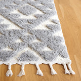 SAFAVIEH Area Rug 8x10 - Moroccan Tassel Shag Collection - Large - Ivory & Brown, Boho Design, Non-Shedding & Easy Cleaning, Plush Pile, Ideal for Living Room, Bedroom, Dining Space (MTS688A)