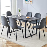 MUUOKY Dining Table Set for 4, Modern 55'' Wood Dinette Table Set for 4 with Fabric Dining Chairs,Table and Chairs Set of 4,Ideal for Kitchen Dining Room