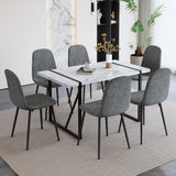 MUUOKY Dining Table Set for 4, Modern 55'' Wood Dinette Table Set for 4 with Fabric Dining Chairs,Table and Chairs Set of 4,Ideal for Kitchen Dining Room