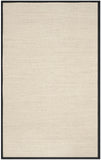 SAFAVIEH Area Rug 8x10 - Natural Fiber Collection - Large - Marble & Beige, Sisal, Woven Design with Border (NF143C)