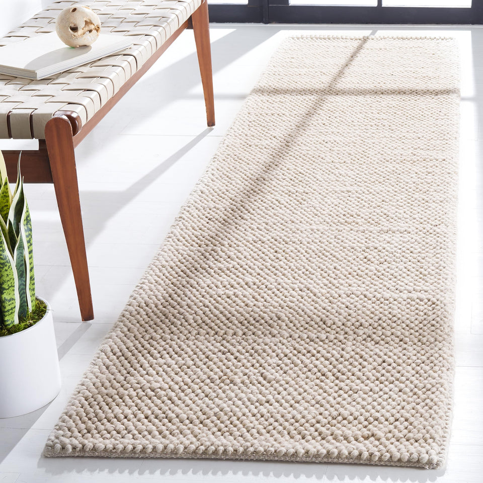 SAFAVIEH Area Rug 8x10 - Natura Collection - Large - Beige & Ivory, Handmade Wool Blend, Textured Design, Ideal for Living Room, Bedroom, Dining Space (NAT425B)