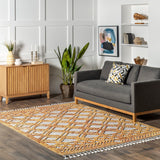 nuLOOM 8x11 Ansley Moroccan Tassel Area Rug, Light Grey, High-Low Textured Bohemian Design, Plush High Pile, Stain Resistant, For Bedroom, Living Room, Hallway, Entryway