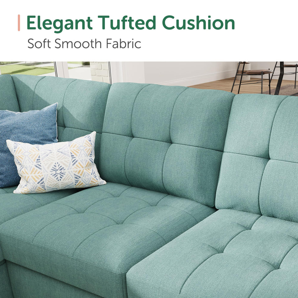 HONBAY Sectional Sleeper Sofa Pull Out Bed with Storage Chaise, Sectional Sofa Couch, Sleeper Couch Bed for Living Room, Dark Grey