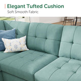 HONBAY Sectional Sleeper Sofa Pull Out Bed with Storage Chaise, Sectional Sofa Couch, Sleeper Couch Bed for Living Room, Dark Grey