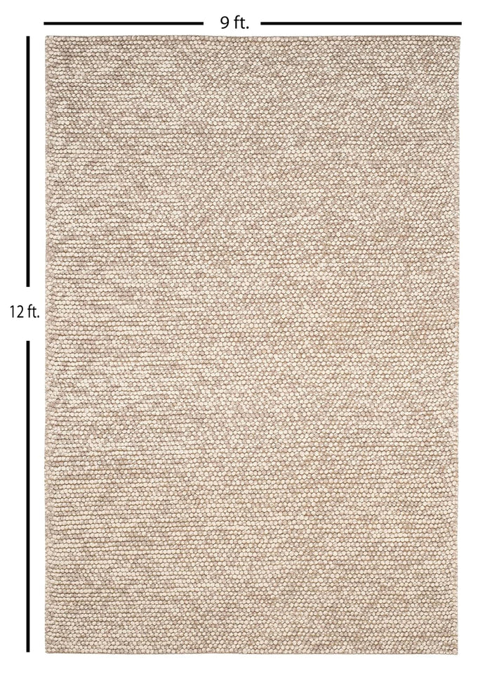 S & L Homes Wool Cotton Hand Woven Chunky Knit Popcorn Rug - Ivory Contemporary Area Rug for Living Room Bedroom (8' x 10' - Ivory)