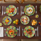 vancasso 24 Pieces Dinnerware Sets, Plates and Bowls Set, Porcelain Dishes Set for 6, Microwave and Dishwasher Safe, Scratch Resistant, Bohemian Style Dining Ware Service for 6, Series SIMI