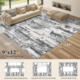Area Rugs for Living Room: 12x15 Abstract Washable Rug Modern Neutral Large Soft Stain Resistant Non-Slip Backing Machine Table for Bedroom Dining Room Indoor Home Office Carpet - Gold Brown