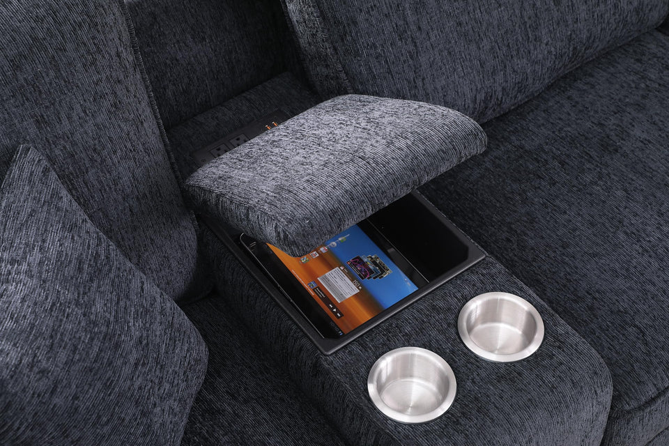 YOPTO 127" L-Shaped Sectional Couch with Movable Ottoman & 6 Throw Pillows,7 Seat Chenille Upholstered Sofa W/2 Cup Holder,USB Port & Hidden Storage Box,DIY Combination,for Living Room,Apartment,Beige