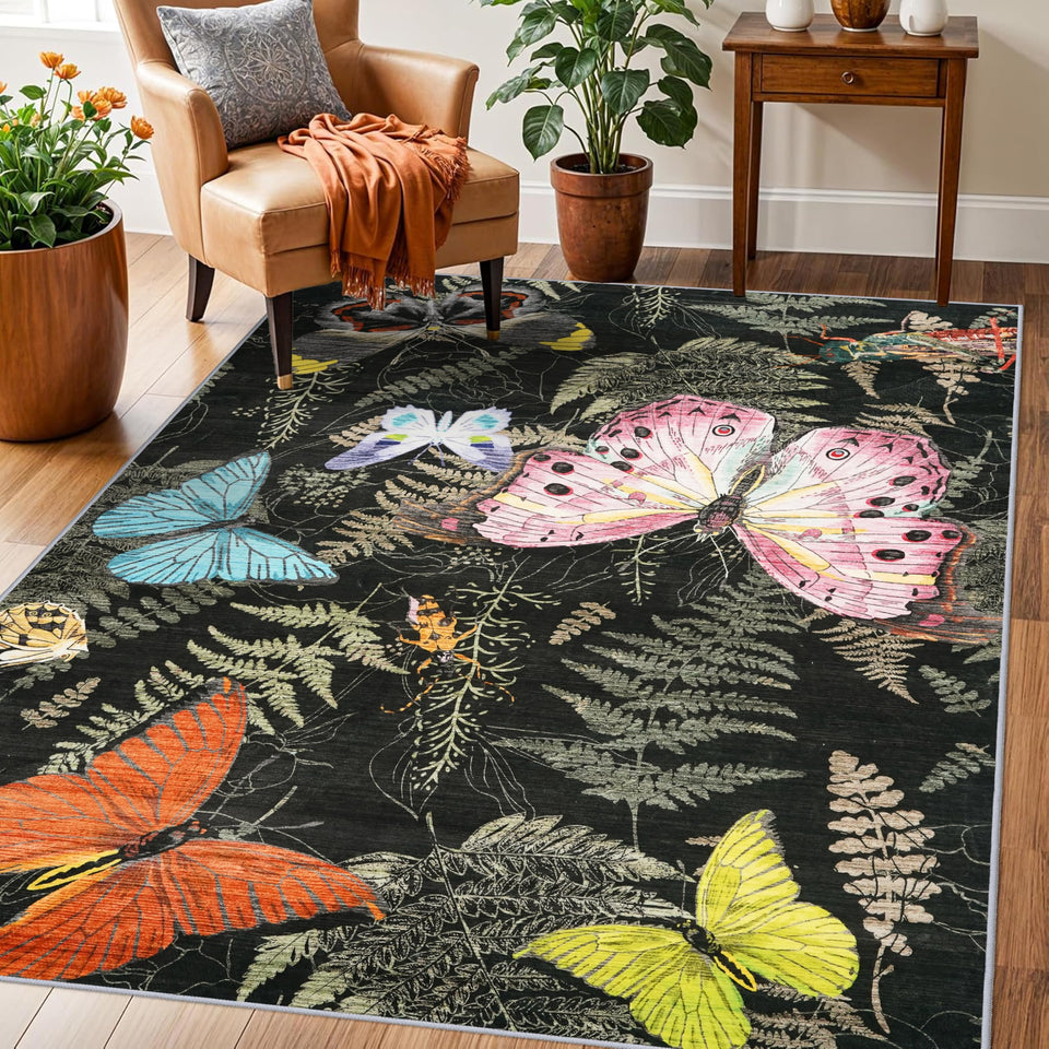 TOPRUUG Washable Oriental Area Rug - 12x15 Rugs for Living Room Soft Carpet for Bedroom Waterproof Floral Distressed Indoor Stain Resistant Non-Shedding Floor Carpets (Green, 12x15)