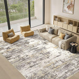 Area Rugs for Living Room: 12x15 Abstract Washable Rug Modern Neutral Large Soft Stain Resistant Non-Slip Backing Machine Table for Bedroom Dining Room Indoor Home Office Carpet - Gold Brown