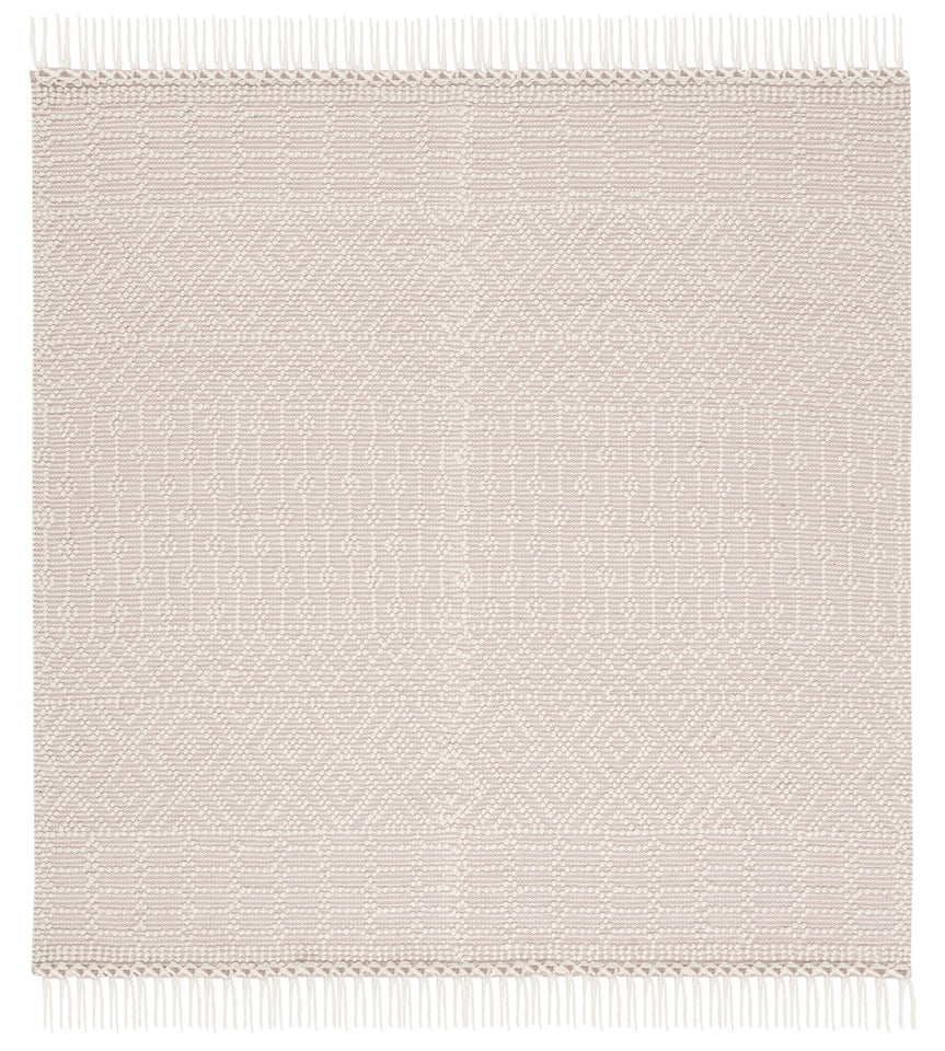 SAFAVIEH Area Rug 8x10 - Natura Collection - Large - Ivory, Handmade Wool, Moroccan Boho Fringe Design, Ideal for Living Room, Bedroom, Dining Space (NAT852B)