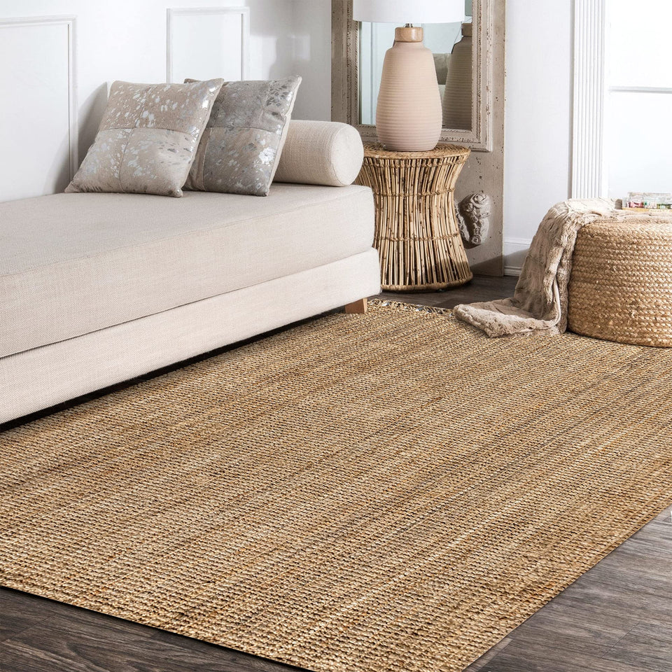 JONATHAN Y Handwoven Jute Fringe Natural Indoor Area Rug, 8x10, Pata, Bohemian, Rustic, Cottage, Easy-Cleaning for Living Room, Bedroom, Kitchen, Non-Shedding (NRF103A-8)