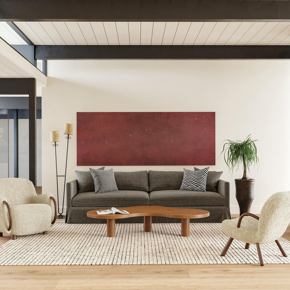 Rugs USA 8'6" x 11'6" Melrose Checked Wool Indoor Area Rug, Contemporary Farmhouse Cream for Living Room, Bedroom, Office, Entryway, Hallway