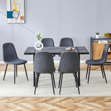 MUUOKY Dining Table Set for 4, Modern 55'' Wood Dinette Table Set for 4 with Fabric Dining Chairs,Table and Chairs Set of 4,Ideal for Kitchen Dining Room