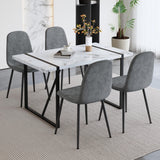 MUUOKY Dining Table Set for 4, Modern 55'' Wood Dinette Table Set for 4 with Fabric Dining Chairs,Table and Chairs Set of 4,Ideal for Kitchen Dining Room