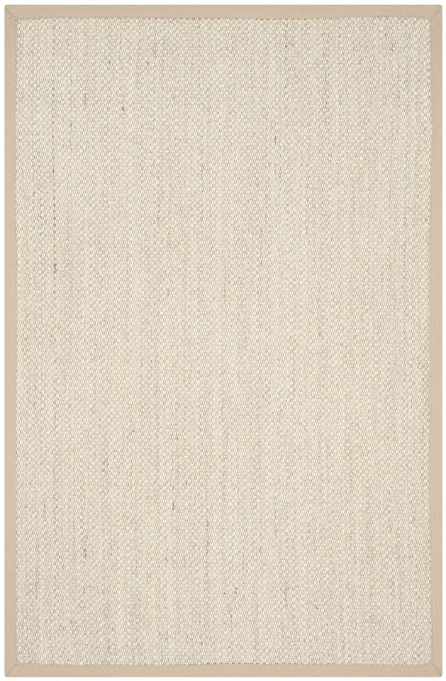 SAFAVIEH Area Rug 8x10 - Natural Fiber Collection - Large - Marble & Beige, Sisal, Woven Design with Border (NF143C)