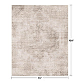 Neutral Living Room Rug - 10x14 Farmhouse Beige Brown Large Area Rug for Dining Room, Bedroom, Low Pile Lightweight Washable