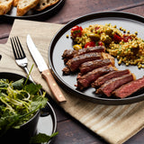 Stone Lain Celina Stoneware 32 Piece Dinnerware Set, Plates and Bowls, Black Matte Dish Collection, Service for 8 – Contemporary Minimalist Style, Microwave & Dishwasher Safe