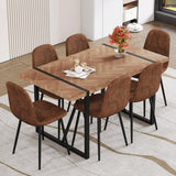 MUUOKY Dining Table Set for 4, Modern 55'' Wood Dinette Table Set for 4 with Fabric Dining Chairs,Table and Chairs Set of 4,Ideal for Kitchen Dining Room
