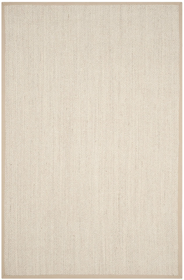 SAFAVIEH Area Rug 8x10 - Natural Fiber Collection - Large - Marble & Beige, Sisal, Woven Design with Border (NF143C)