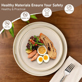 GBHOME Ceramic Dinnerware Sets for 8, 24 Pieces Stoneware Plates and Bowls Sets, Scratch Resistant Dishes, Dishwasher & Microwave Safe, Reactive Glaze-Green Wheat