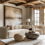 Acanva Luxury Modern Tight Curved Back Velvet Sofa, Minimalist Style Comfy Couch for Living Room Apartment, 3 Seater, Cream