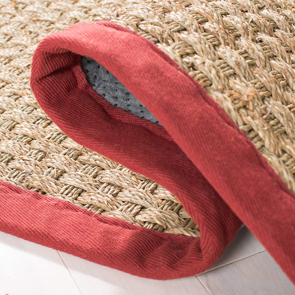 SAFAVIEH Area Rug 8x10 - Natural Fiber Collection - Large - Natural & Beige, Seagrass, Basketweave Pattern (NF114A)