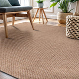 CAMILSON Easy Jute Rug 10x14, Indoor Outdoor Natural Color Fiber Area Rugs for Living Room Patio and Kitchen Rug, Sisal Boho Woven Design, Easy-Cleaning, Washable Outside Carpet Alfombras (10 x 14)