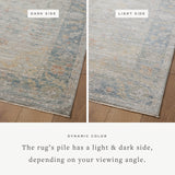 Loloi Magnolia Home by Joanna Gaines Millie Collection MIE-02 Sky/Gold 7'-10" x 10', .25" Pile Height, Area Rug