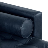 POLY & BARK Napa 72" Apartment Sofa – Italian-Tanned Full-Grain Pure-Aniline or Semi-Aniline Leather, Feather-Down Cushioning, Kiln-Dried Solid Wood Frame, Walnut Legs - Cognac Tan