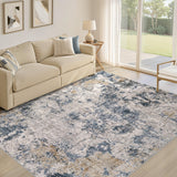 Area Rugs for Living Room: 12x15 Abstract Washable Rug Modern Neutral Large Soft Stain Resistant Non-Slip Backing Machine Table for Bedroom Dining Room Indoor Home Office Carpet - Gold Brown