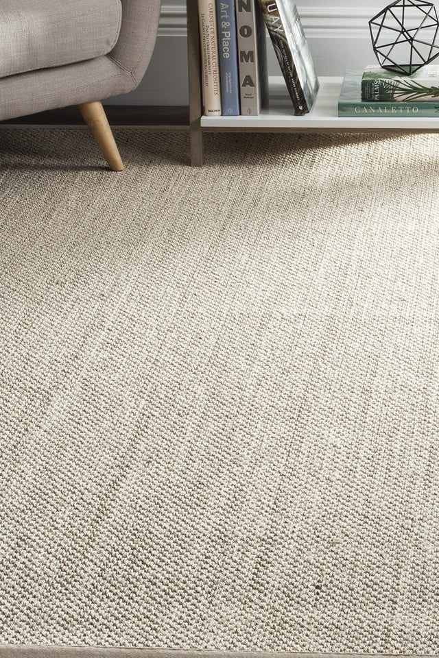 SAFAVIEH Area Rug 8x10 - Natural Fiber Collection - Large - Marble & Beige, Sisal, Woven Design with Border (NF143C)