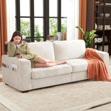 Ihanherry 146" U-Shaped Modern Sofa Modular Sectional Cloud Couch with 2 Ottoman, 6-Seat Chenille Deep Seat Sofa with 6 Pillows for Living Room, Bedroom and Apartment, Grey