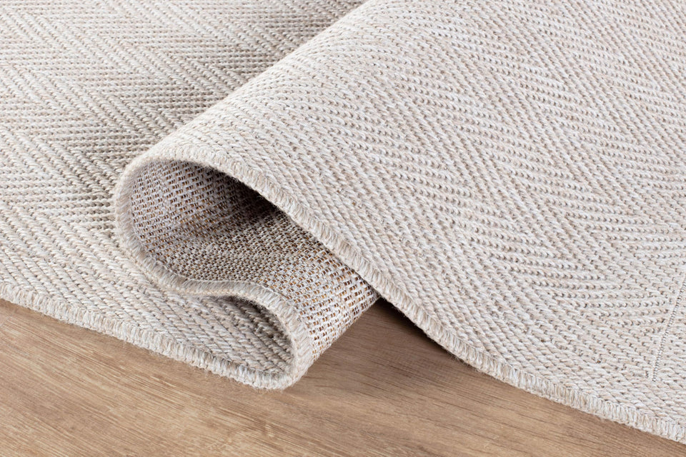 CAMILSON Easy Jute Rug 10x14, Indoor Outdoor Natural Color Fiber Area Rugs for Living Room Patio and Kitchen Rug Herringbone Woven Design Easy-Cleaning Washable Outside Carpet Alfombras 10 x 14