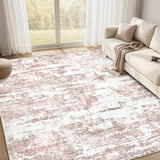 Area Rugs for Living Room: 12x15 Abstract Washable Rug Modern Neutral Large Soft Stain Resistant Non-Slip Backing Machine Table for Bedroom Dining Room Indoor Home Office Carpet - Gold Brown