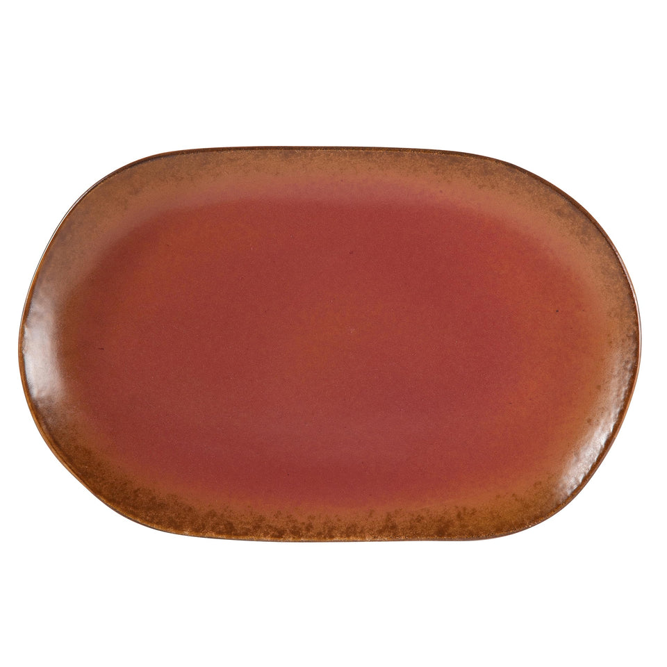 Bloomhouse Santorini Mist Double Bowl Terracotta Reactive Glaze Plates and Bowls Dinnerware Set - Amber, Service for Four (16pcs)