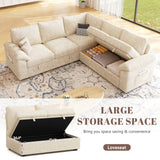 SUAWY 108 Inch Sectional Sleeper Sofa with Pull Out Bed,U Shaped 7 Seat Modular Sectional Sofa with Storage,Sectional Couches for Living Room,Cloud Modular Couch,Removable Sofa Cover,Dark Grey