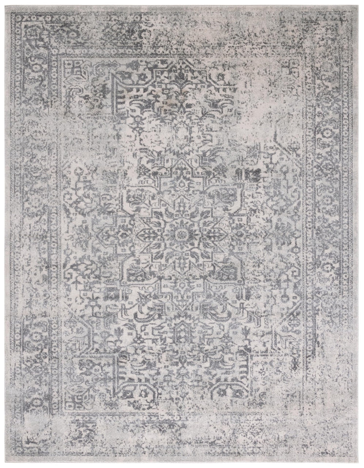 SAFAVIEH Evoke Collection Area Rug - 9' x 12', Ivory & Taupe, Oriental Distressed Design, Non-Shedding & Easy Care, Ideal for High Traffic Areas in Living Room, Bedroom (EVK256E)
