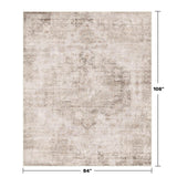 Neutral Living Room Rug - 10x14 Farmhouse Beige Brown Large Area Rug for Dining Room, Bedroom, Low Pile Lightweight Washable