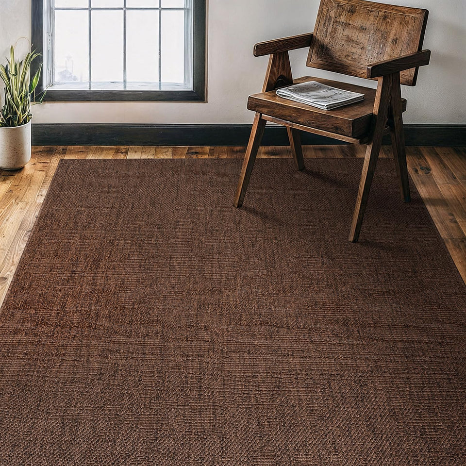 CAMILSON Easy Jute Rug 10x14, Indoor Outdoor Natural Color Fiber Area Rugs for Living Room Patio and Kitchen Rug, Sisal Boho Woven Design, Easy-Cleaning, Washable Outside Carpet Alfombras (10 x 14)