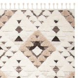 SAFAVIEH Area Rug 8x10 - Moroccan Tassel Shag Collection - Large - Ivory & Brown, Boho Design, Non-Shedding & Easy Cleaning, Plush Pile, Ideal for Living Room, Bedroom, Dining Space (MTS688A)