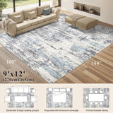 Area Rugs for Living Room: 12x15 Abstract Washable Rug Modern Neutral Large Soft Stain Resistant Non-Slip Backing Machine Table for Bedroom Dining Room Indoor Home Office Carpet - Gold Brown