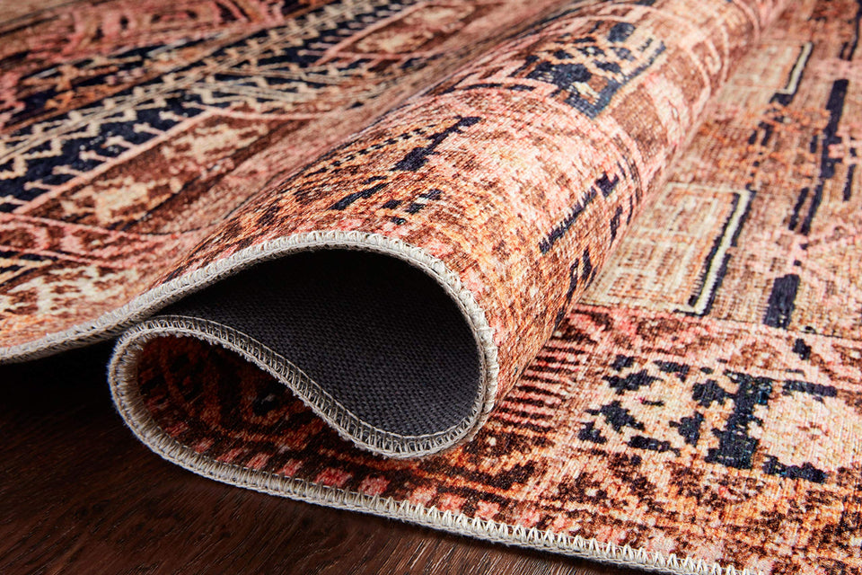 Loloi Layla Collection LAY-03 Olive/Charcoal 9'-0" x 12'-0" .13" Thick Area Rug, Soft, Durable, Vintage Inspired, Distressed, Low Pile, Non-Shedding, Easy Clean, Printed, Living Room Rug