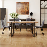 MUUOKY Dining Table Set for 4, Modern 55'' Wood Dinette Table Set for 4 with Fabric Dining Chairs,Table and Chairs Set of 4,Ideal for Kitchen Dining Room