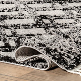 nuLOOM 8x11 Ansley Moroccan Tassel Area Rug, Light Grey, High-Low Textured Bohemian Design, Plush High Pile, Stain Resistant, For Bedroom, Living Room, Hallway, Entryway