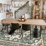 TOPRUUG Washable Oriental Area Rug - 12x15 Rugs for Living Room Soft Carpet for Bedroom Waterproof Floral Distressed Indoor Stain Resistant Non-Shedding Floor Carpets (Green, 12x15)